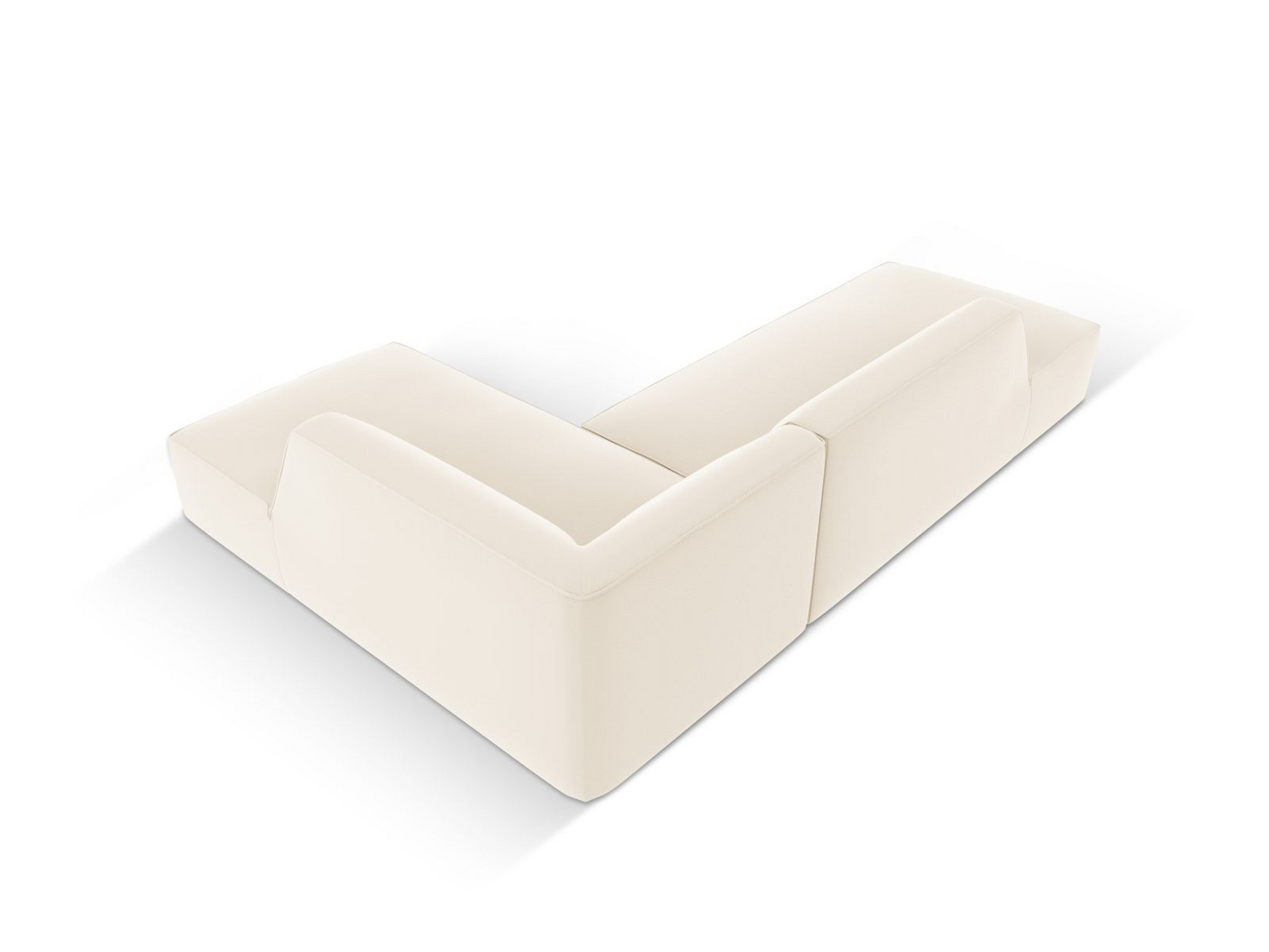Cosmopolitan Design högervänd konstlädermodulhörnsoffa, "Siena", 4-sits, 273 × 180 × 69 cm, Pacifico, svarta plastben