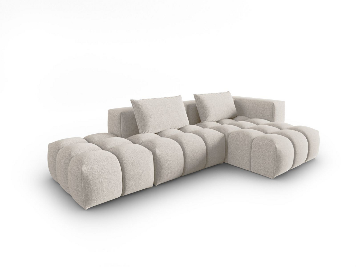 Cosmopolitan Design högervänd modulhörnsoffa, "Verona", 4-sits, 265 × 145 × 70 cm, Sorella, svarta plastben