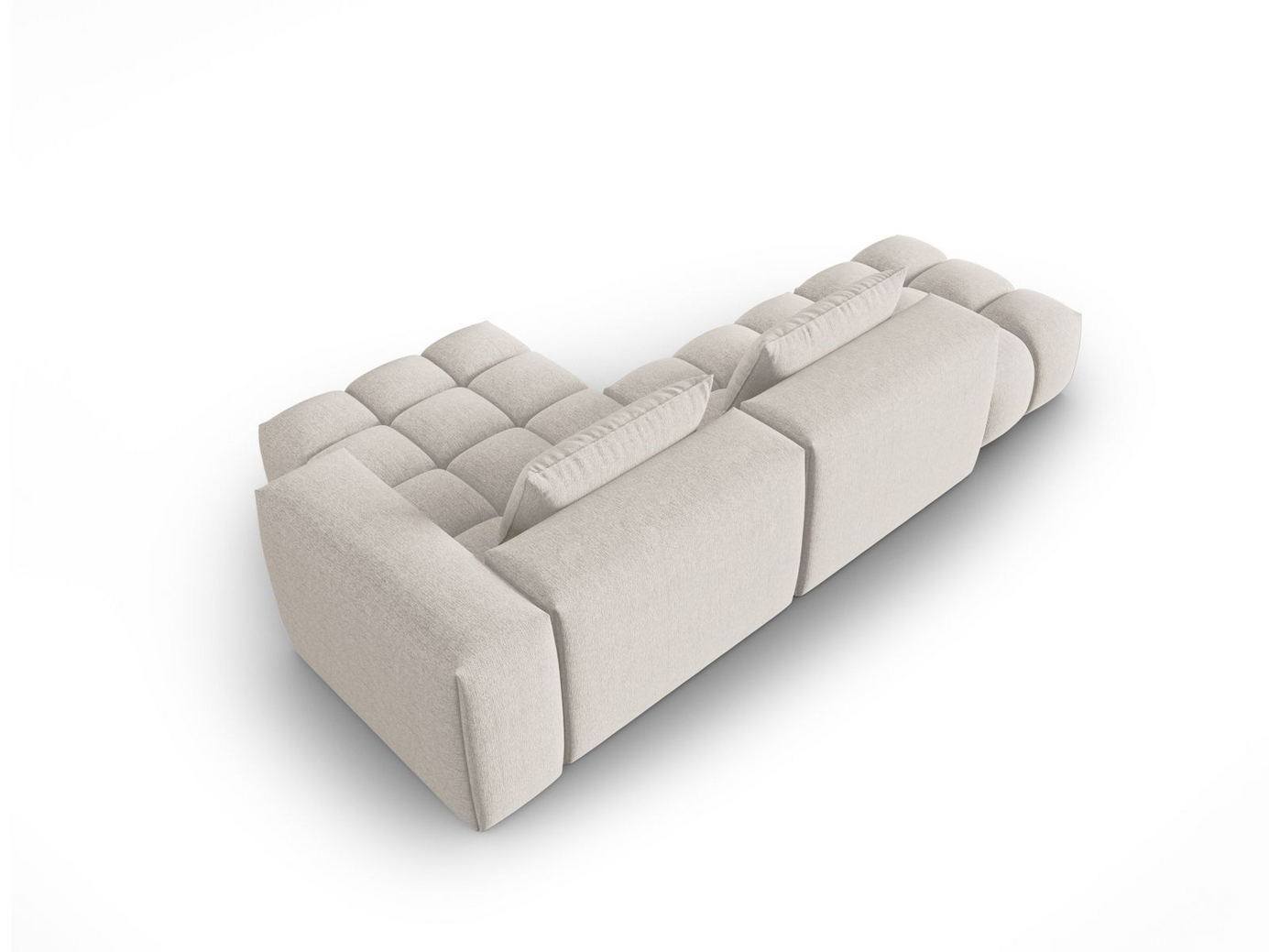 Cosmopolitan Design högervänd modulhörnsoffa, "Verona", 4-sits, 265 × 145 × 70 cm, Sorella, svarta plastben