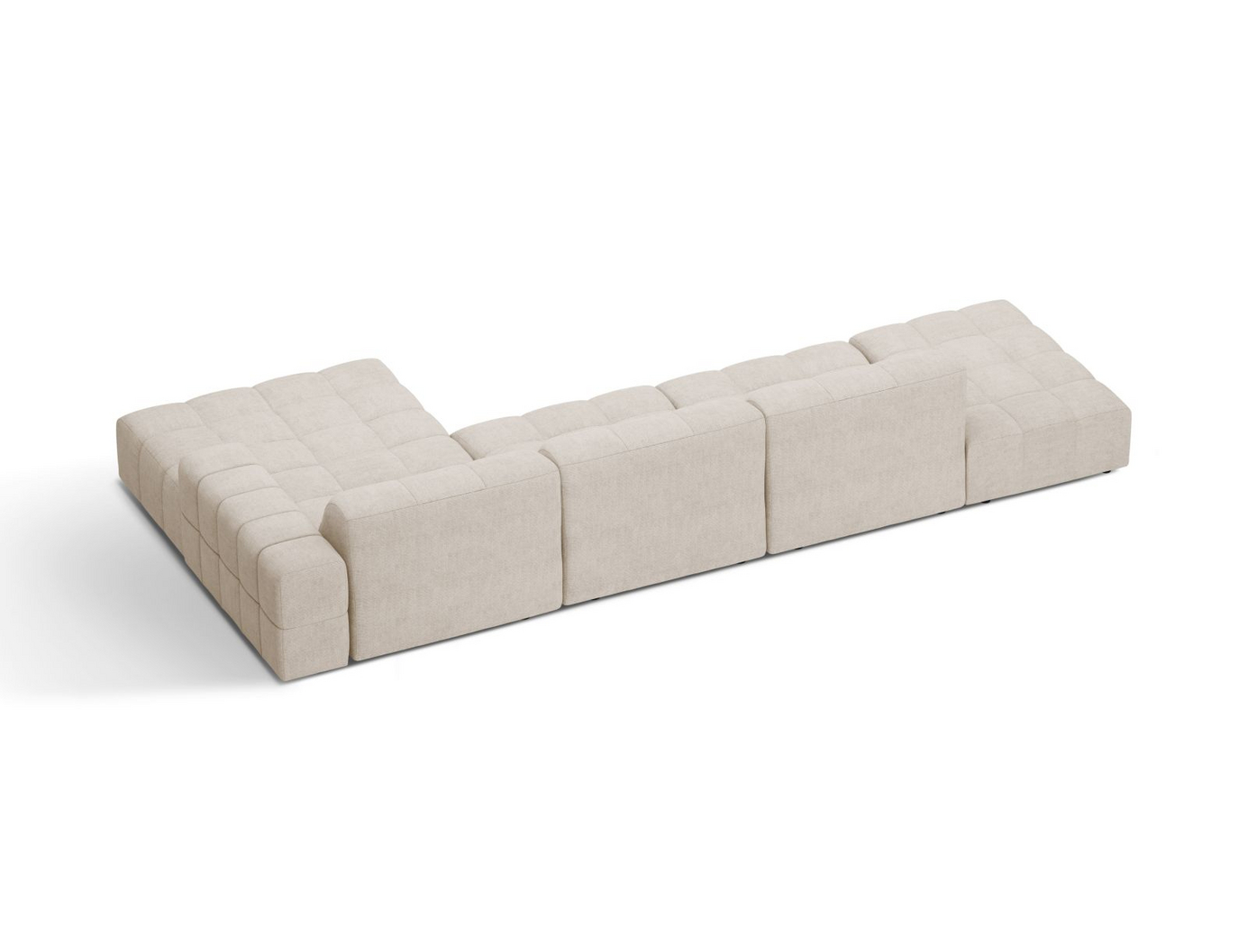 Cosmopolitan Design högervänd hörnsoffa, "Chicago", 5-sits, 348 × 167 × 78 cm, Eden 10, svarta plastben