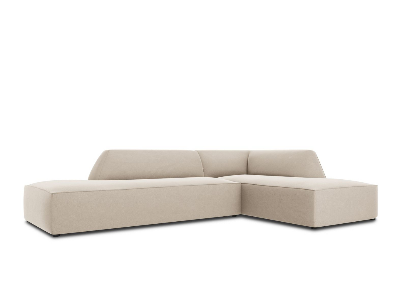 Cosmopolitan Design högervänd sammetsmodulhörnsoffa, "Siena", 4-sits, 273 × 180 × 69 cm, Salvador, svarta plastben, Variant RCO_44