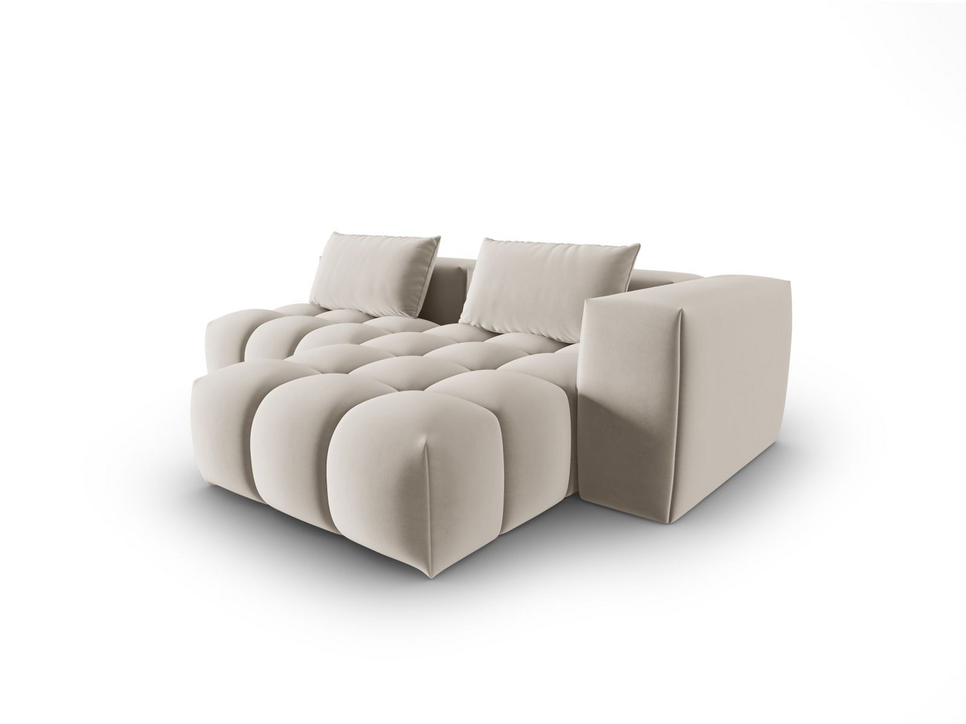 Cosmopolitan Design högervänd sammetsmodulhörnsoffa, "Verona", 3-sits, 205 × 145 × 70 cm, Casino, svarta plastben