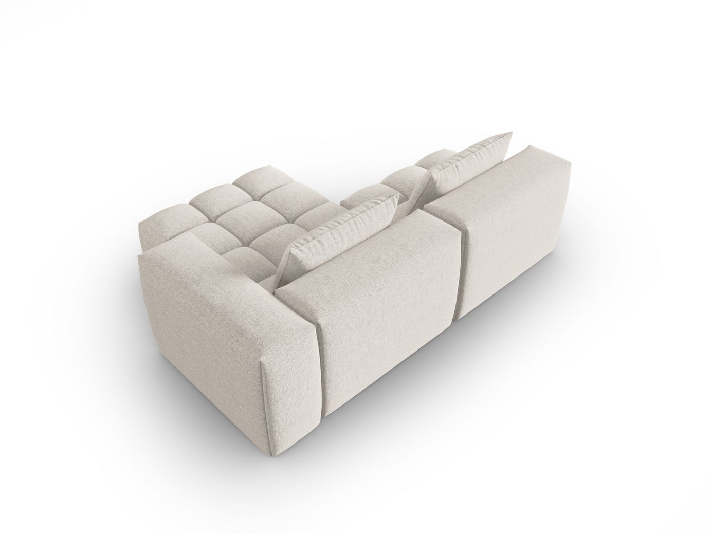 Cosmopolitan Design högervänd modulhörnsoffa, "Verona", 3-sits, 205 × 145 × 70 cm, Sorella, svarta plastben