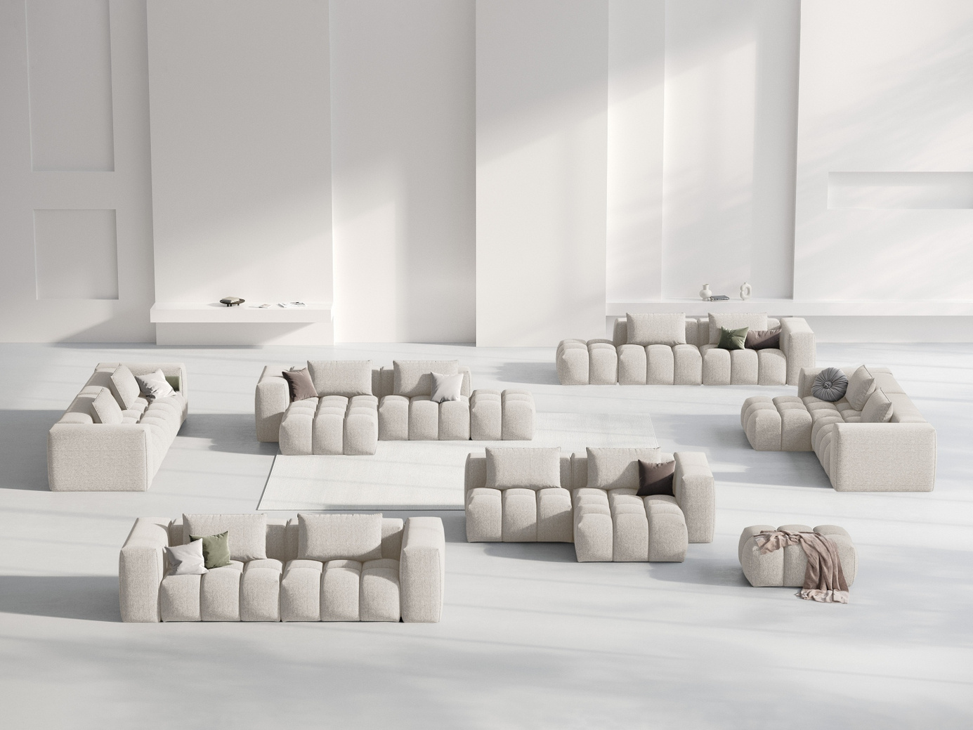 Cosmopolitan Design högervänd modulhörnsoffa, "Verona", 3-sits, 205 × 145 × 70 cm, Sorella, svarta plastben