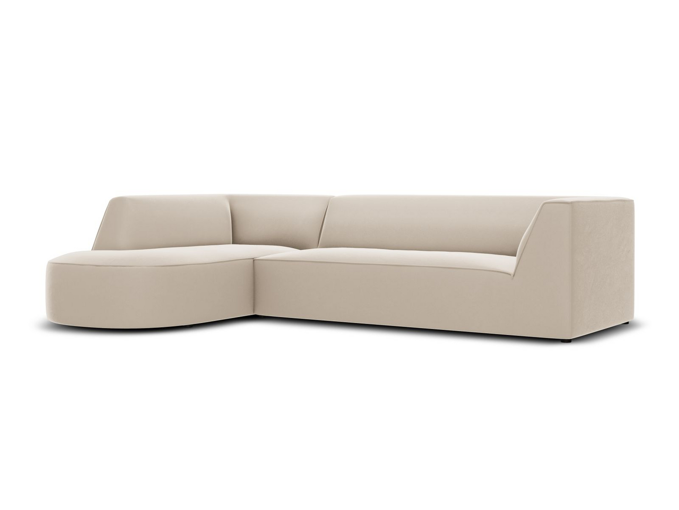 Cosmopolitan Design vänstervänd sammetsmodulhörnsoffa, "Siena", 4-sits, 273 × 180 × 69 cm, Salvador, svarta plastben, Variant RLC_M_44
