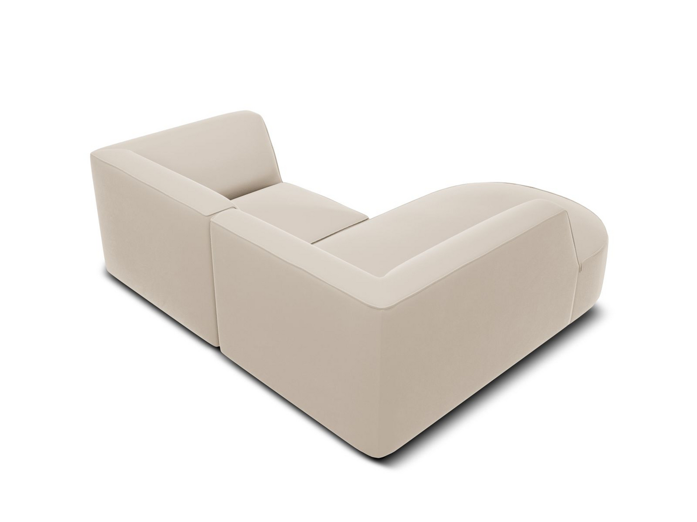 Cosmopolitan Design vänstervänd sammetsmodulhörnsoffa, "Siena", 3-sits, 186 × 180 × 69 cm, Salvador, svarta plastben, Variant RLC_S_44