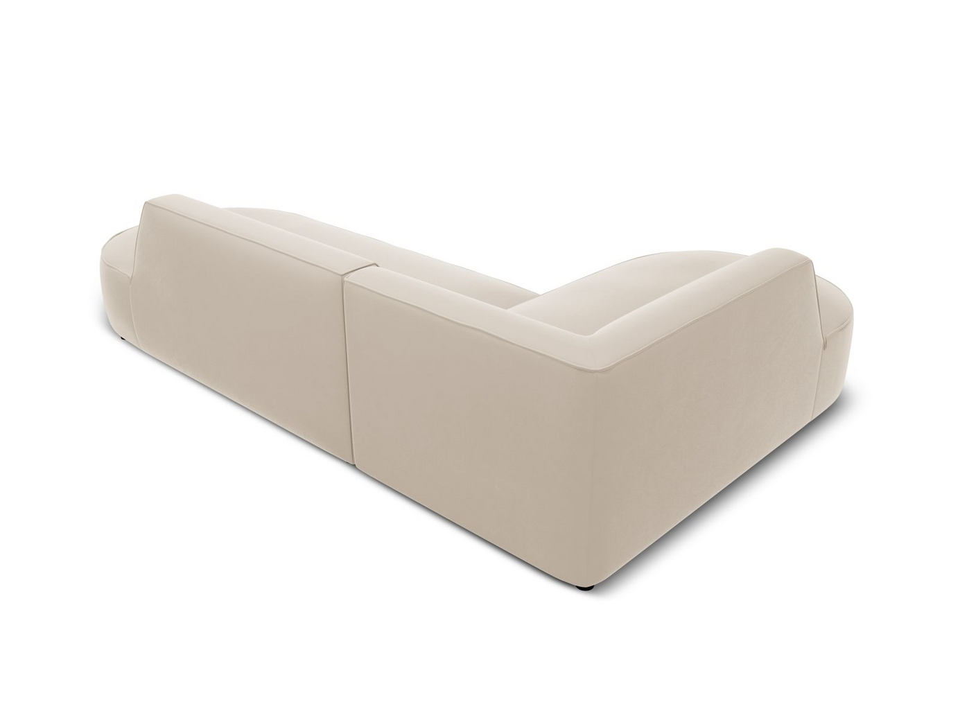 Cosmopolitan Design vänstervänd sammetsmodulhörnsoffa, "Siena", 4-sits, 273 × 180 × 69 cm, Salvador, svarta plastben, Variant RLCO_44