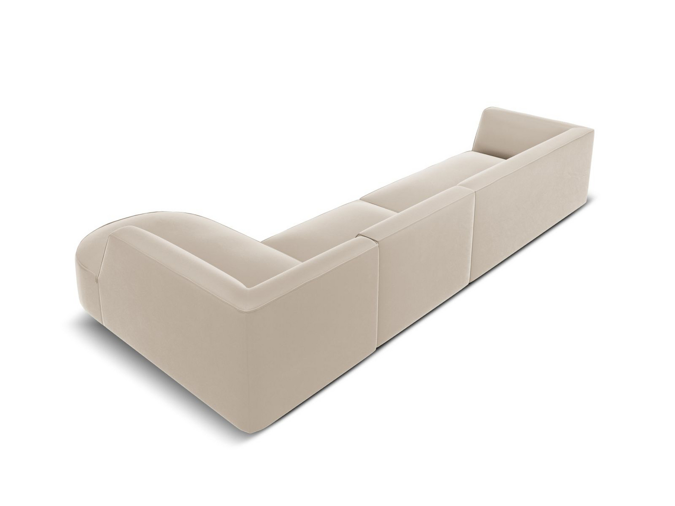 Cosmopolitan Design högervänd sammetsmodulhörnsoffa, "Siena", 5-sits, 366 × 180 × 69 cm, Salvador, svarta plastben, Variant RRC_L_44