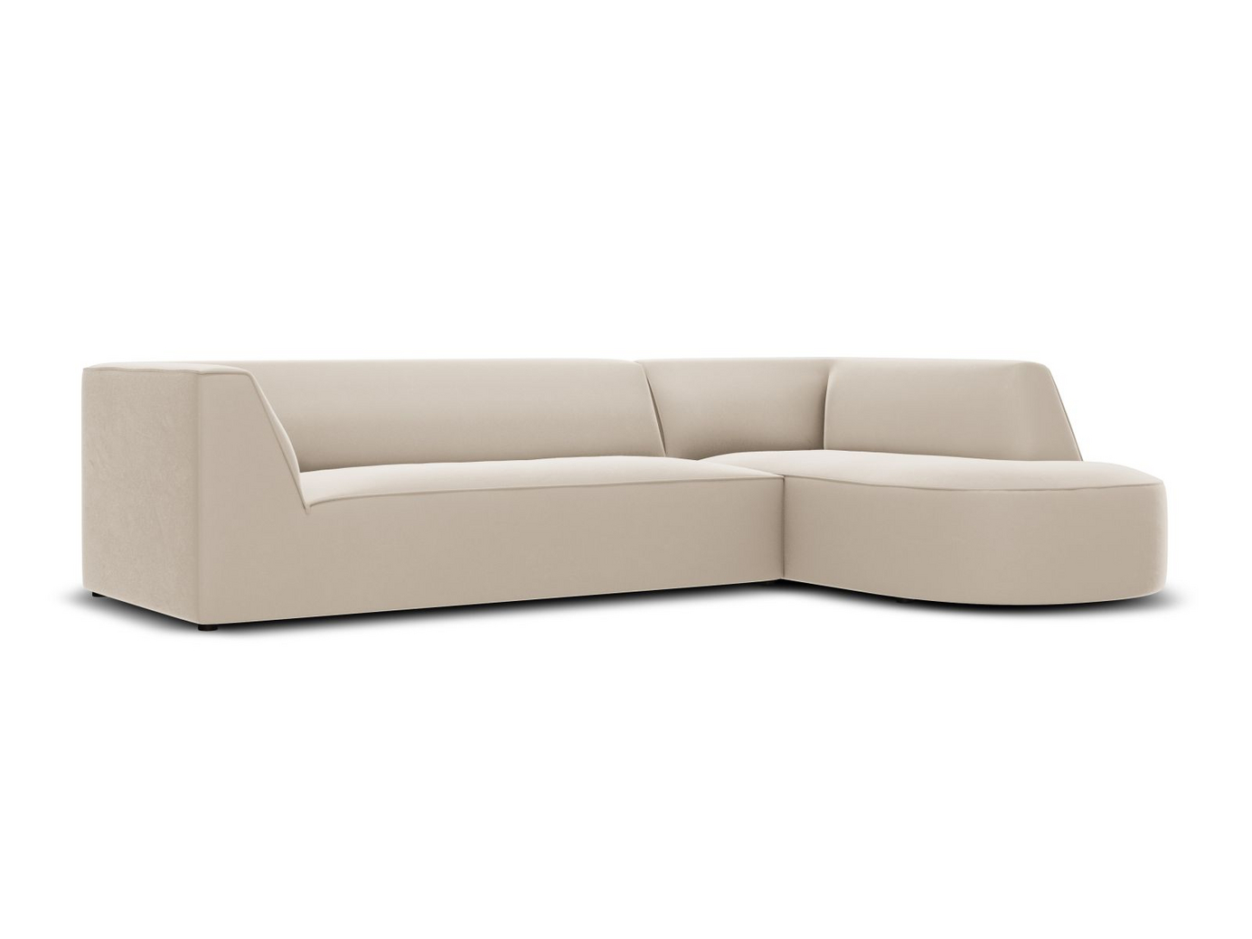 Cosmopolitan Design högervänd sammetsmodulhörnsoffa, "Siena", 4-sits, 273 × 180 × 69 cm, Salvador, svarta plastben, Variant RRC_M_44