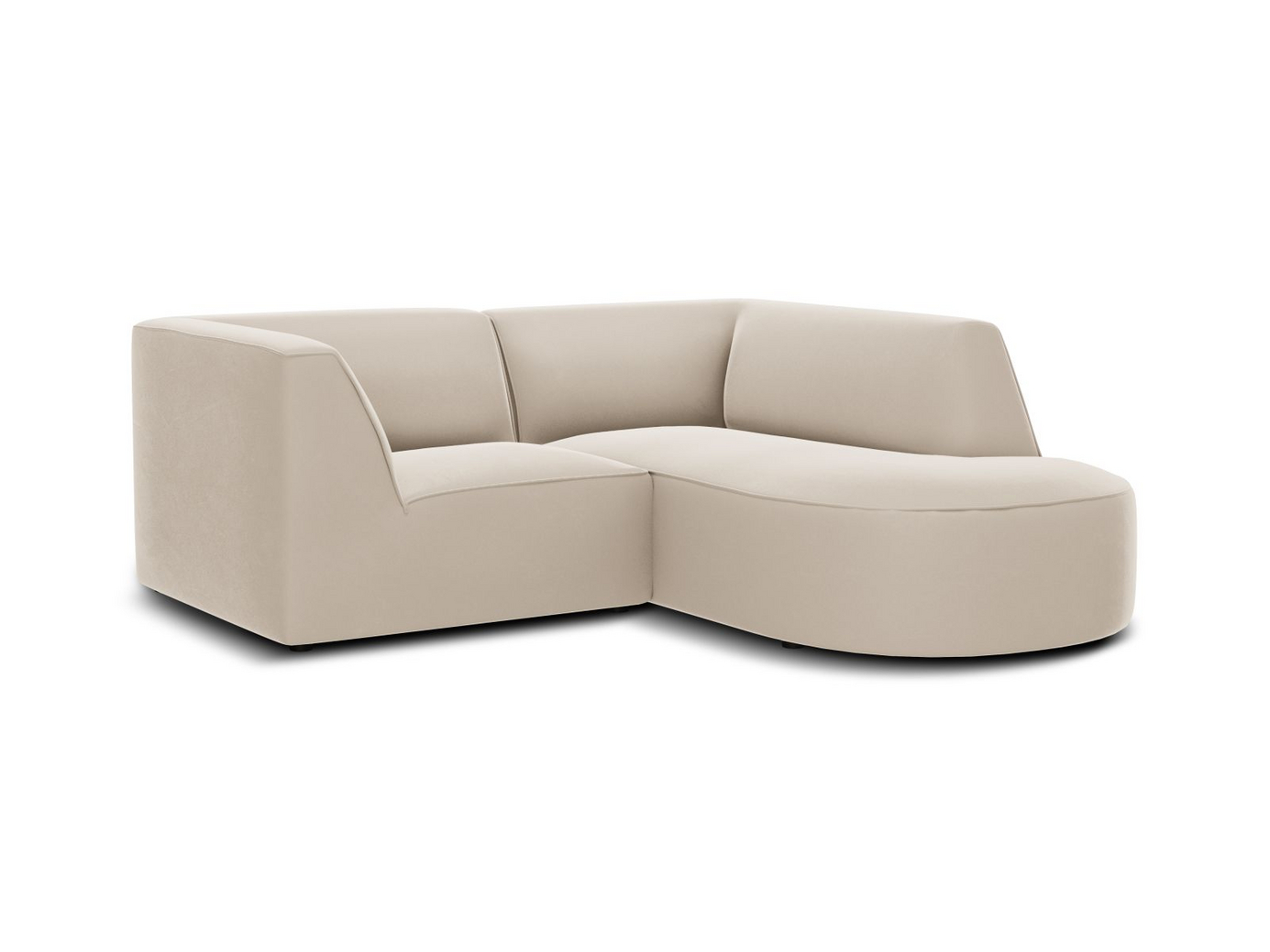 Cosmopolitan Design högervänd sammetsmodulhörnsoffa, "Siena", 3-sits, 186 × 180 × 69 cm, Salvador, svarta plastben, Variant RRC_S_44