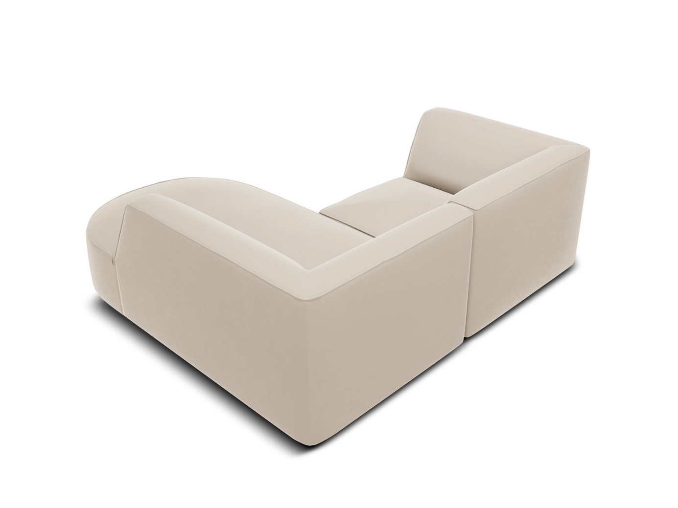 Cosmopolitan Design högervänd sammetsmodulhörnsoffa, "Siena", 3-sits, 186 × 180 × 69 cm, Salvador, svarta plastben, Variant RRC_S_44