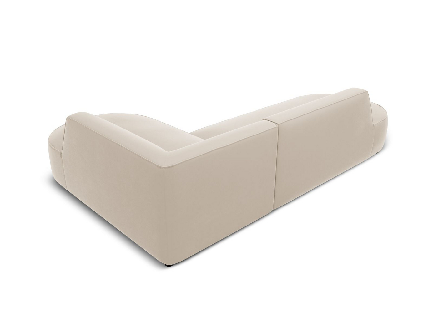 Cosmopolitan Design högervänd sammetsmodulhörnsoffa, "Siena", 4-sits, 273 × 180 × 69 cm, Salvador, svarta plastben, Variant RRCO_44