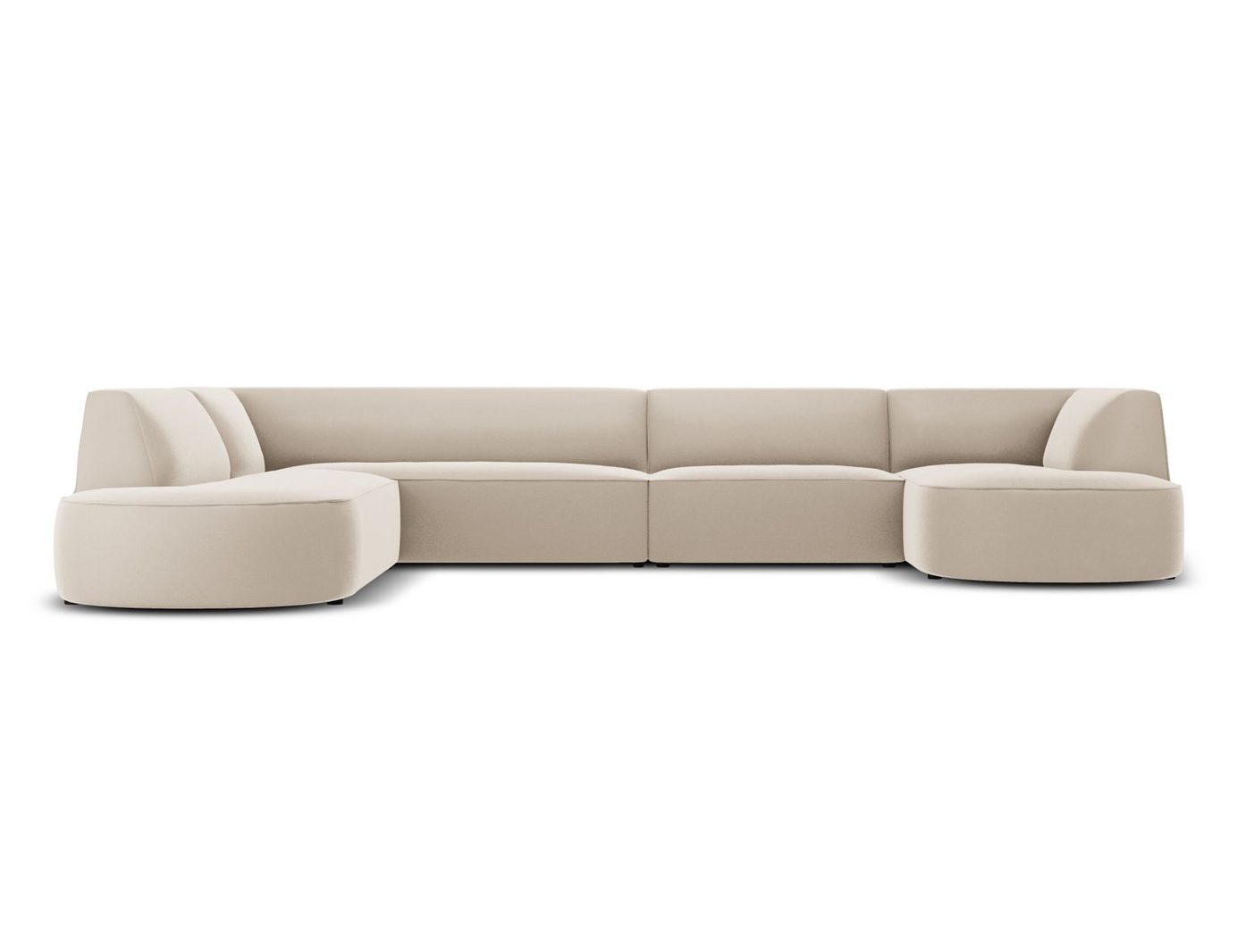 Cosmopolitan Design vänstervänd sammetspanoramahörnsoffa, 