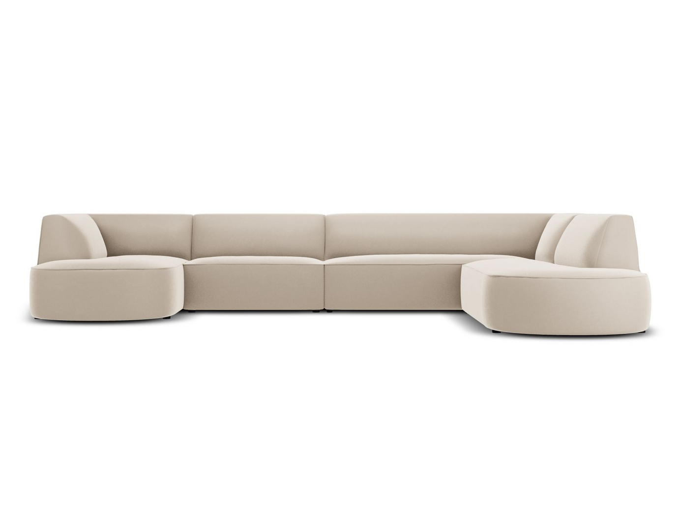Cosmopolitan Design högervänd sammetspanoramahörnsoffa, 