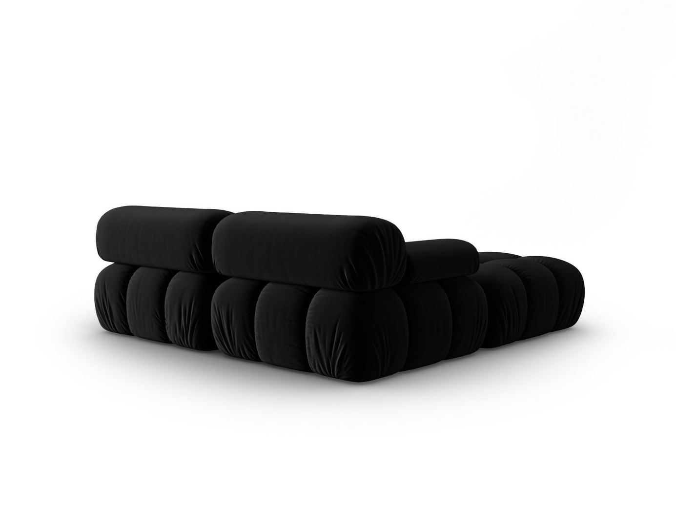 Cosmopolitan Design sammetsmodulsoffa, "Cortina", 3-sits, 188 × 188 × 70 cm, Bluvel, svarta plastben