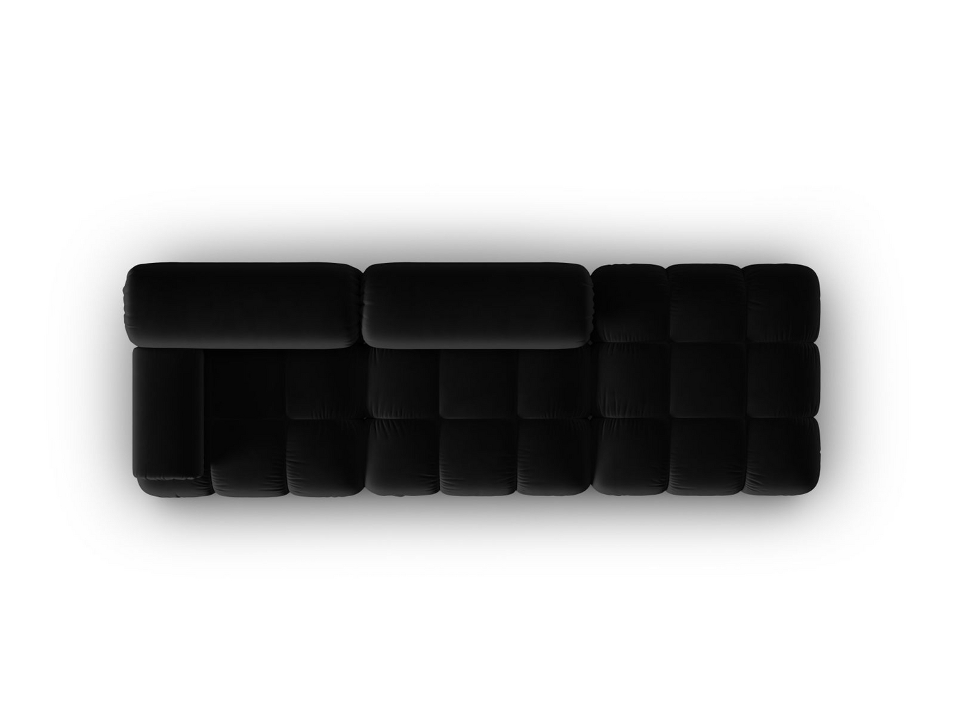 Cosmopolitan Design högervänd sammetsmodulsoffa, "Cortina", 4-sits, 282 × 94 × 70 cm, Bluvel, svarta plastben