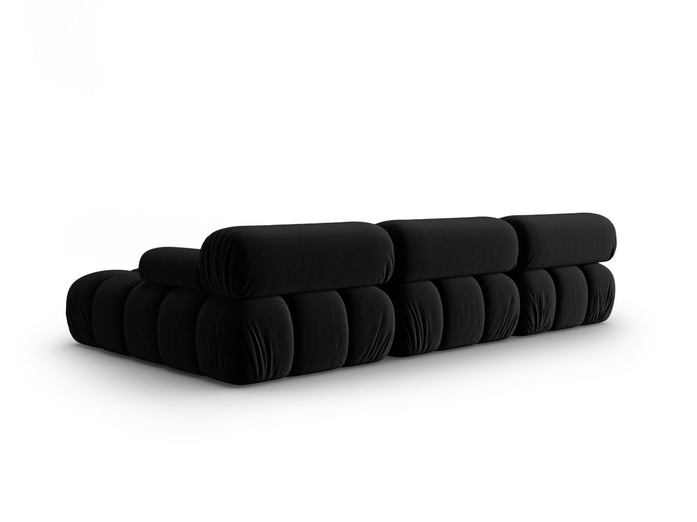 Cosmopolitan Design högervänd sammetsmodulhörnsoffa, "Cortina", 4-sits, 282 × 155 × 70 cm, Bluvel, svarta plastben