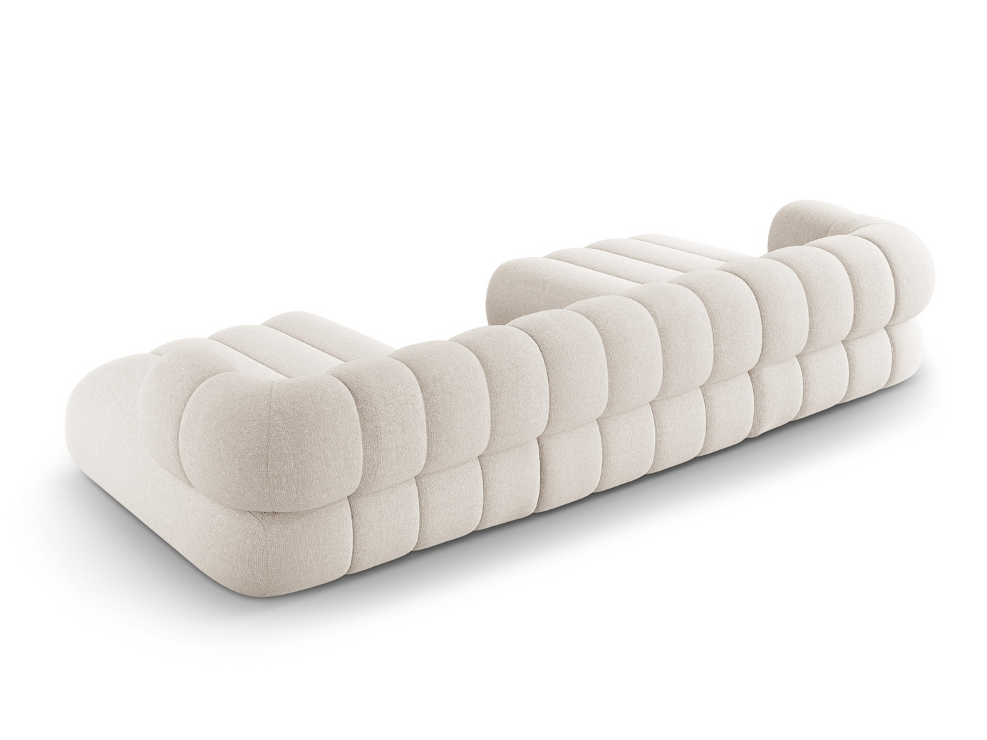 Cosmopolitan Design panoramasoffa, "Koge", 6-sits, 348 × 165 × 70 cm, Eden 10, svarta plastben