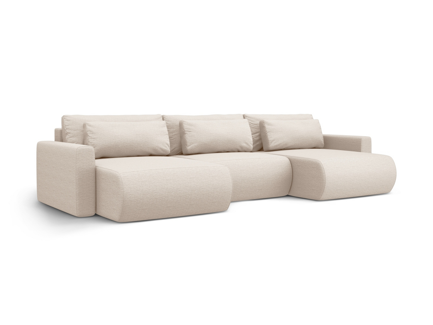 Cosmopolitan Design panoramabäddsoffa med förvaring, "Belfast", 4-sits, 340 × 149 × 84 cm, Heritage, svarta plastben