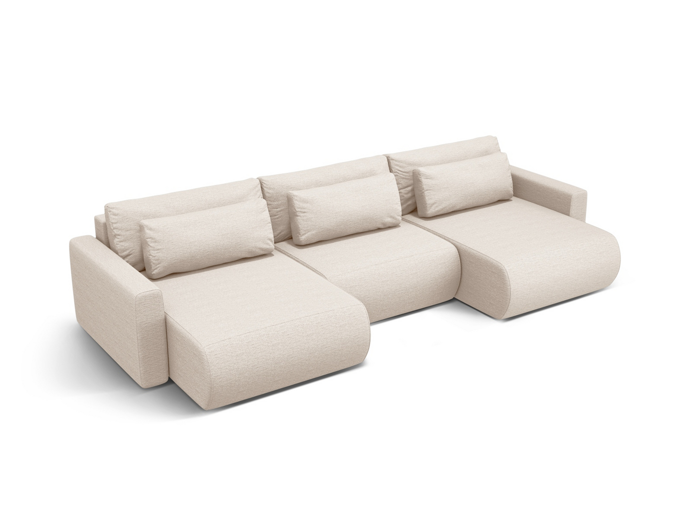 Cosmopolitan Design panoramabäddsoffa med förvaring, "Belfast", 4-sits, 340 × 149 × 84 cm, Heritage, svarta plastben
