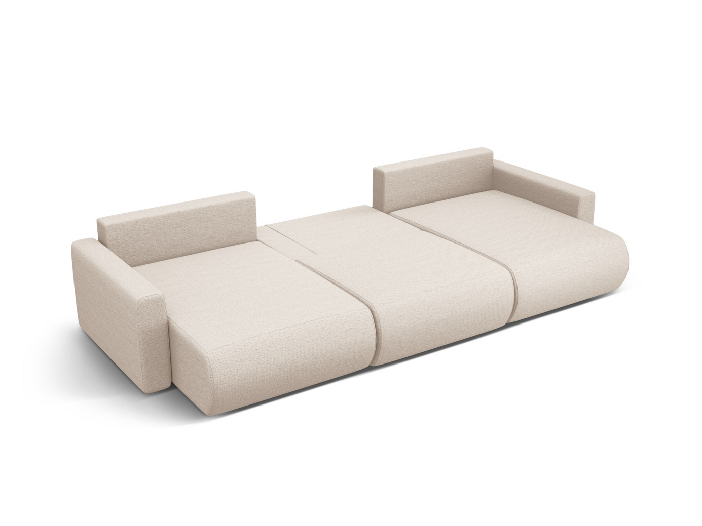 Cosmopolitan Design panoramabäddsoffa med förvaring, "Belfast", 4-sits, 340 × 149 × 84 cm, Heritage, svarta plastben