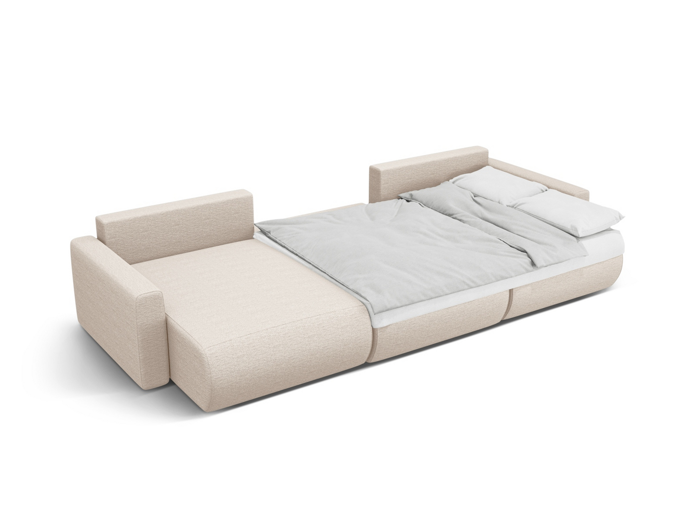 Cosmopolitan Design panoramabäddsoffa med förvaring, "Belfast", 4-sits, 340 × 149 × 84 cm, Heritage, svarta plastben