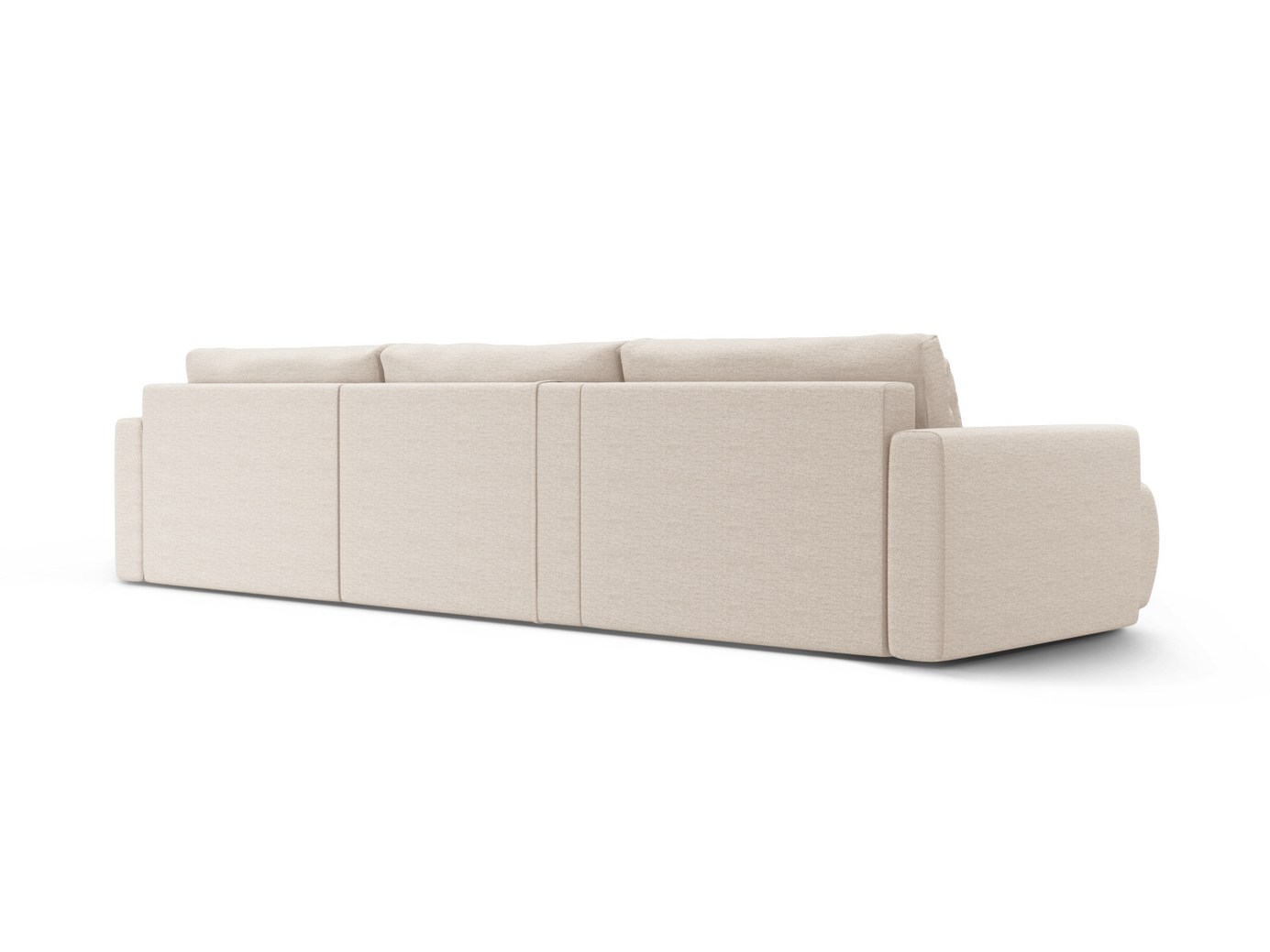 Cosmopolitan Design panoramabäddsoffa med förvaring, "Belfast", 4-sits, 340 × 149 × 84 cm, Heritage, svarta plastben