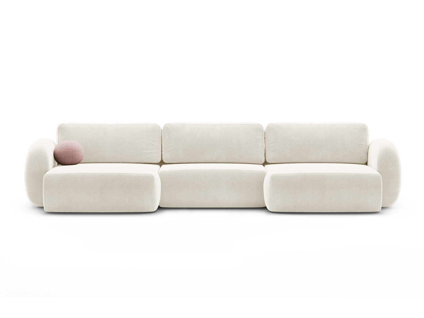 Cosmopolitan Design sammetspanoramabäddsoffa med förvaring, 