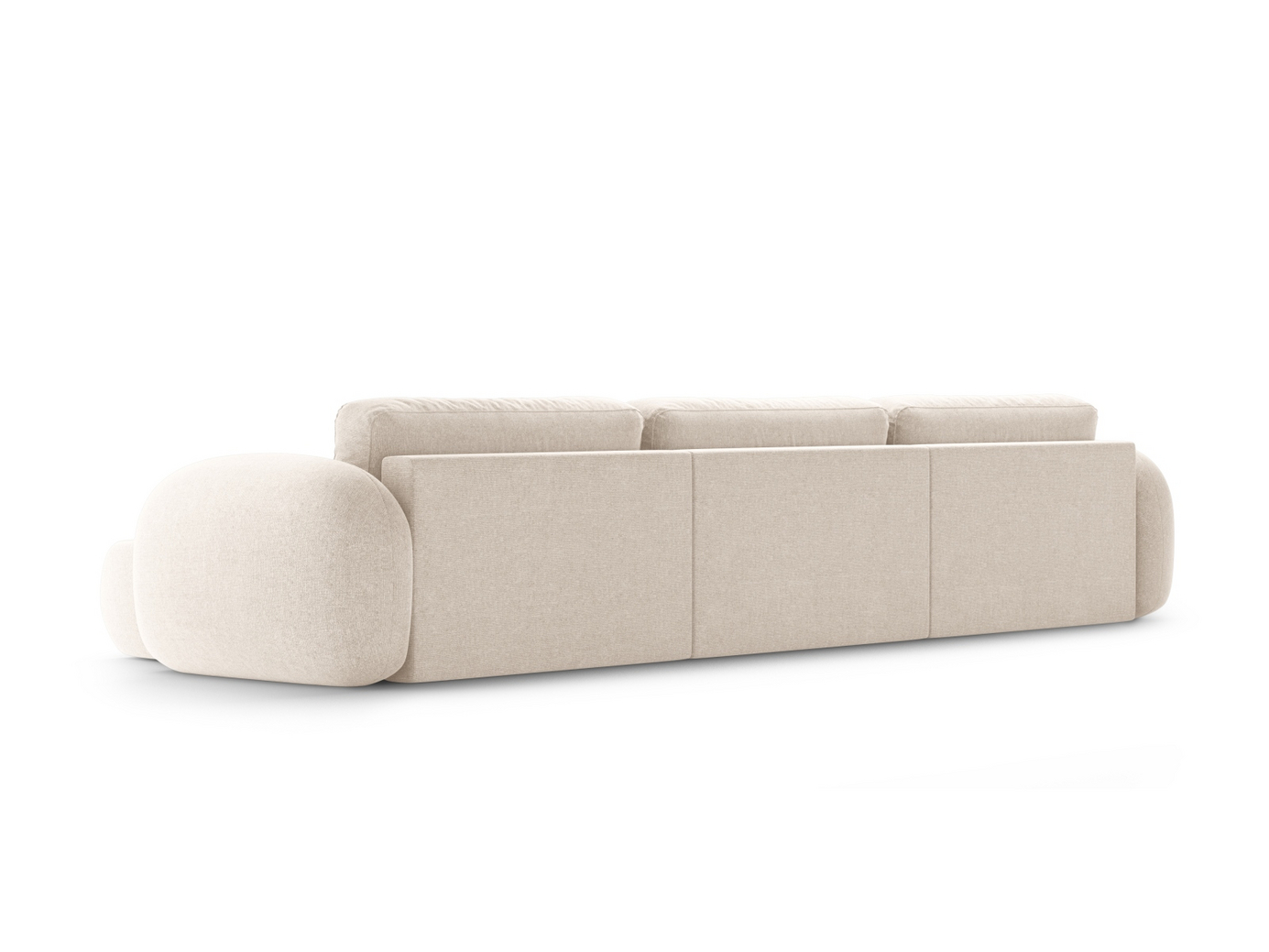 Cosmopolitan Design panoramabäddsoffa med förvaring, "Tonale", 5-sits, 362 × 149 × 88 cm, Eden 10, svarta plastben