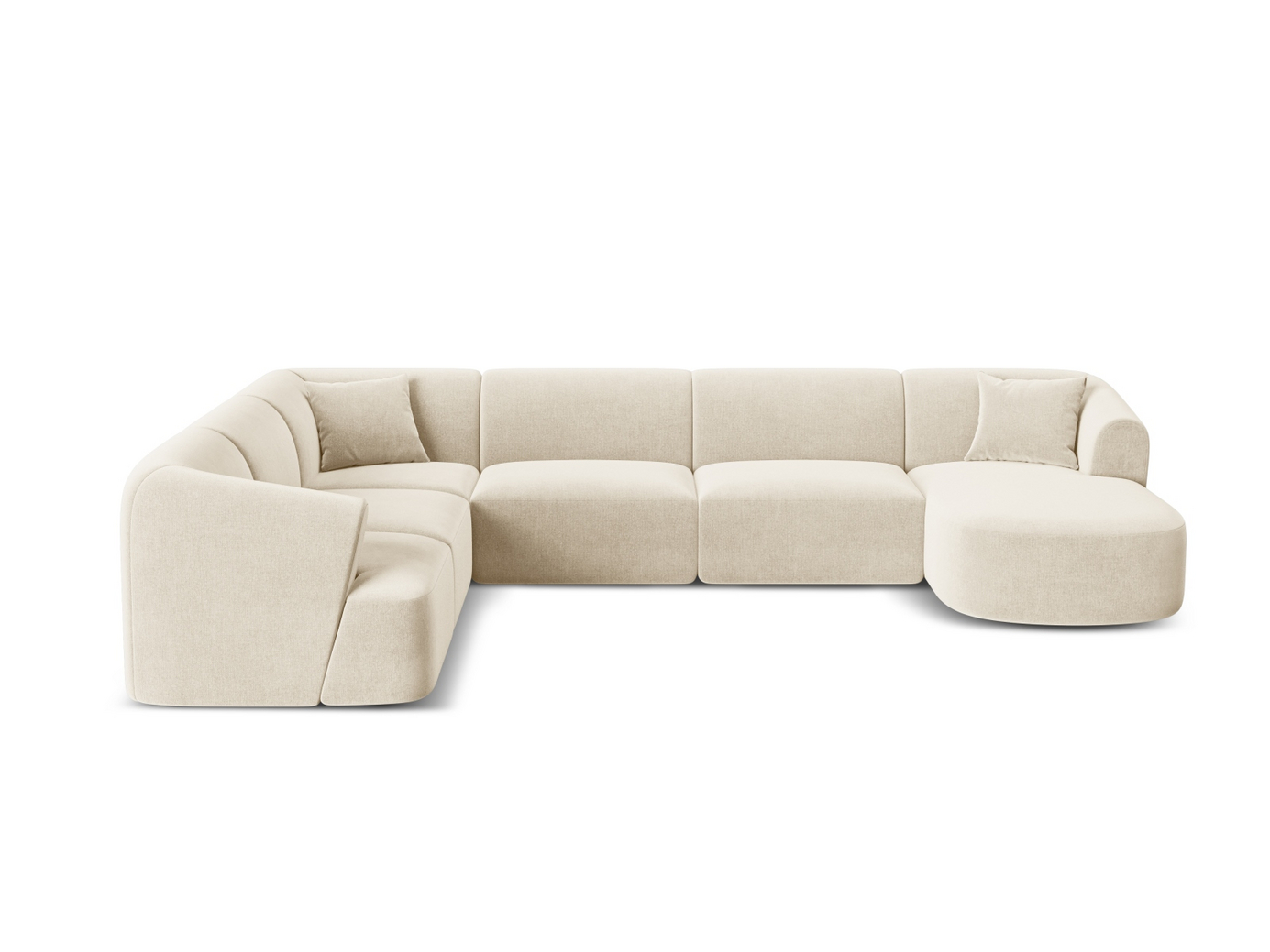 Cosmopolitan Design vänstervänd sammetspanoramamodulhörnsoffa, 