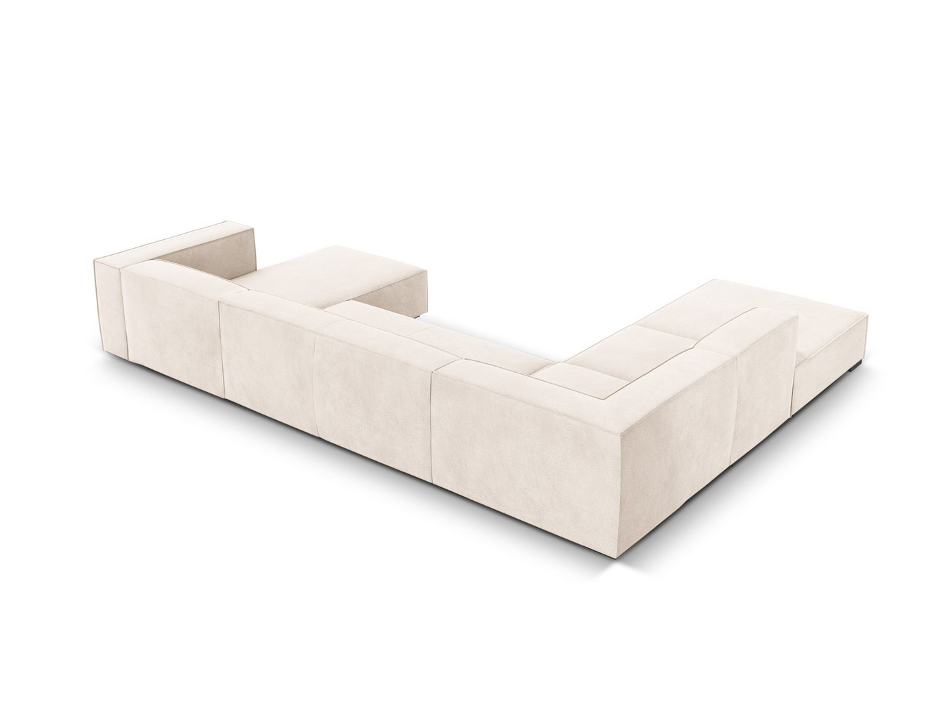 Cosmopolitan Design vänstervänd panoramahörnsoffa, "Turin", 6-sits, 365 × 270 × 68 cm, Rosario, ben i svart bok