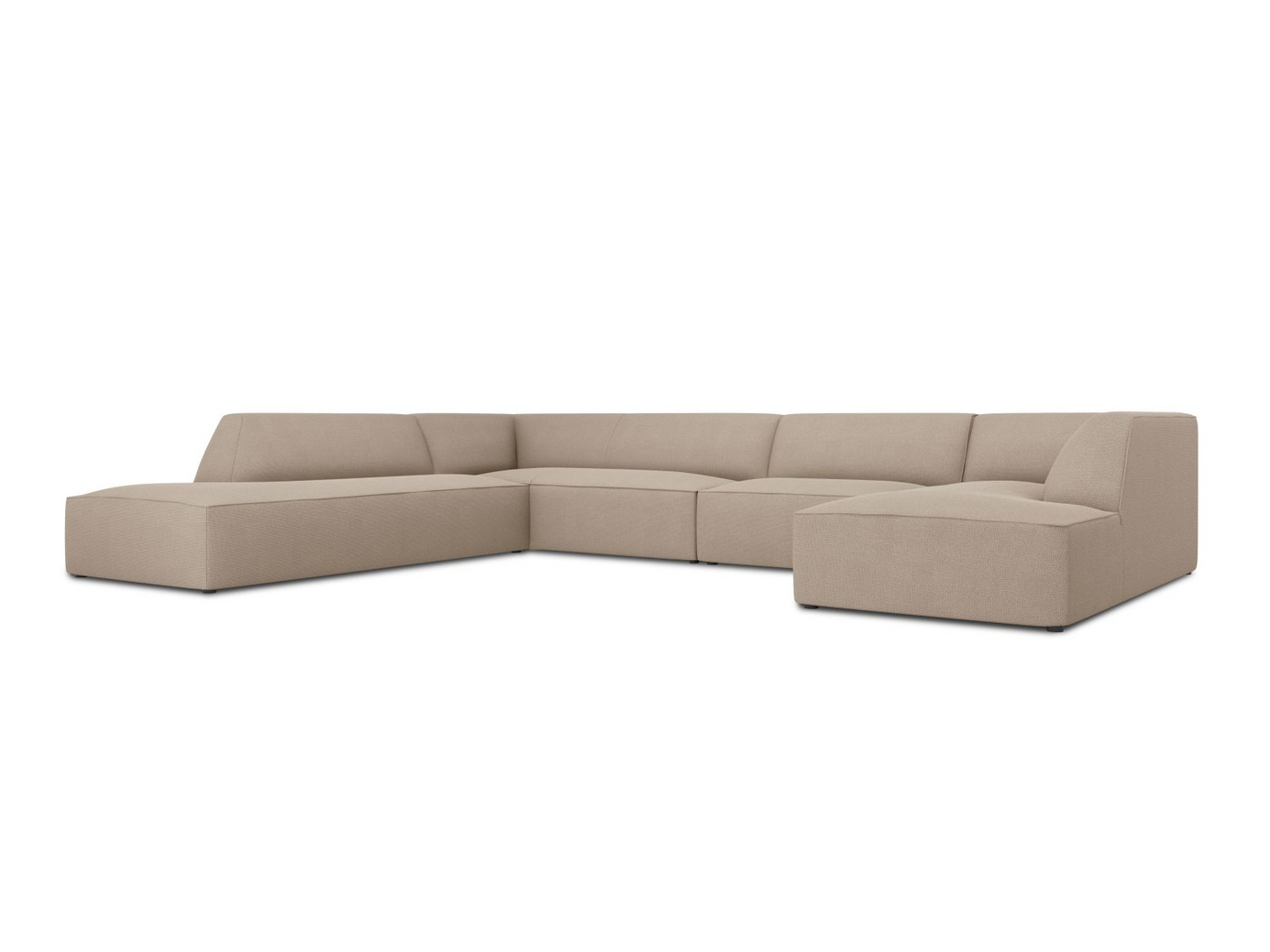 Cosmopolitan Design vänstervänd panoramahörnsoffa, "Siena", 7-sits, 366 × 273 × 69 cm, Ottawa, svarta plastben