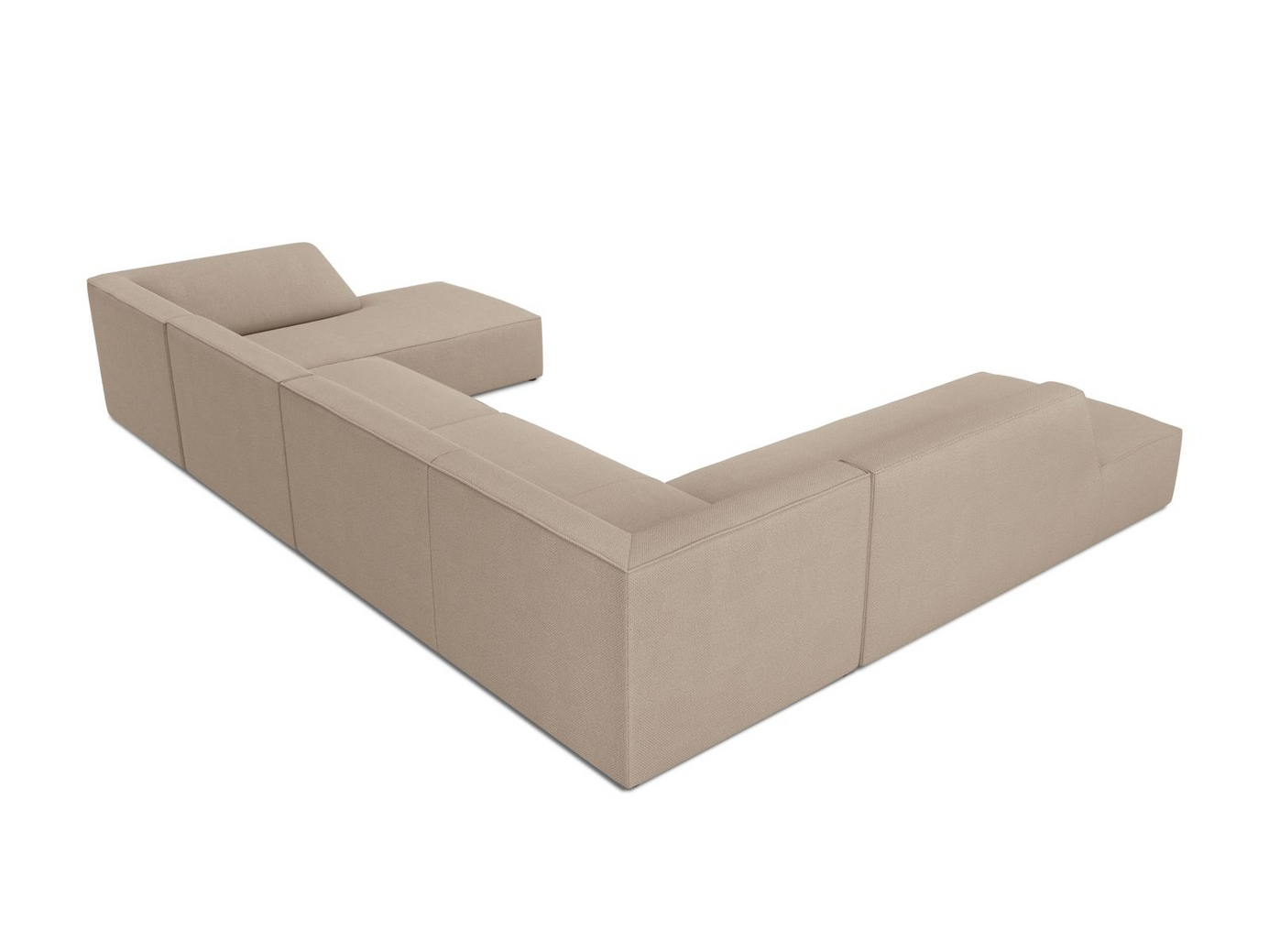 Cosmopolitan Design vänstervänd panoramahörnsoffa, "Siena", 7-sits, 366 × 273 × 69 cm, Ottawa, svarta plastben