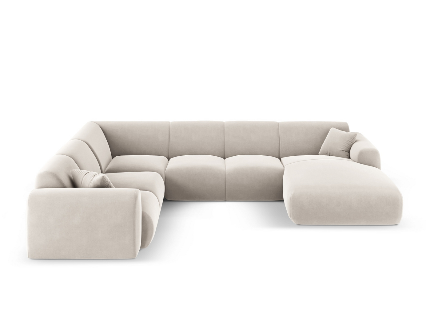 Cosmopolitan Design vänstervänd sammetspanoramahörnsoffa, 