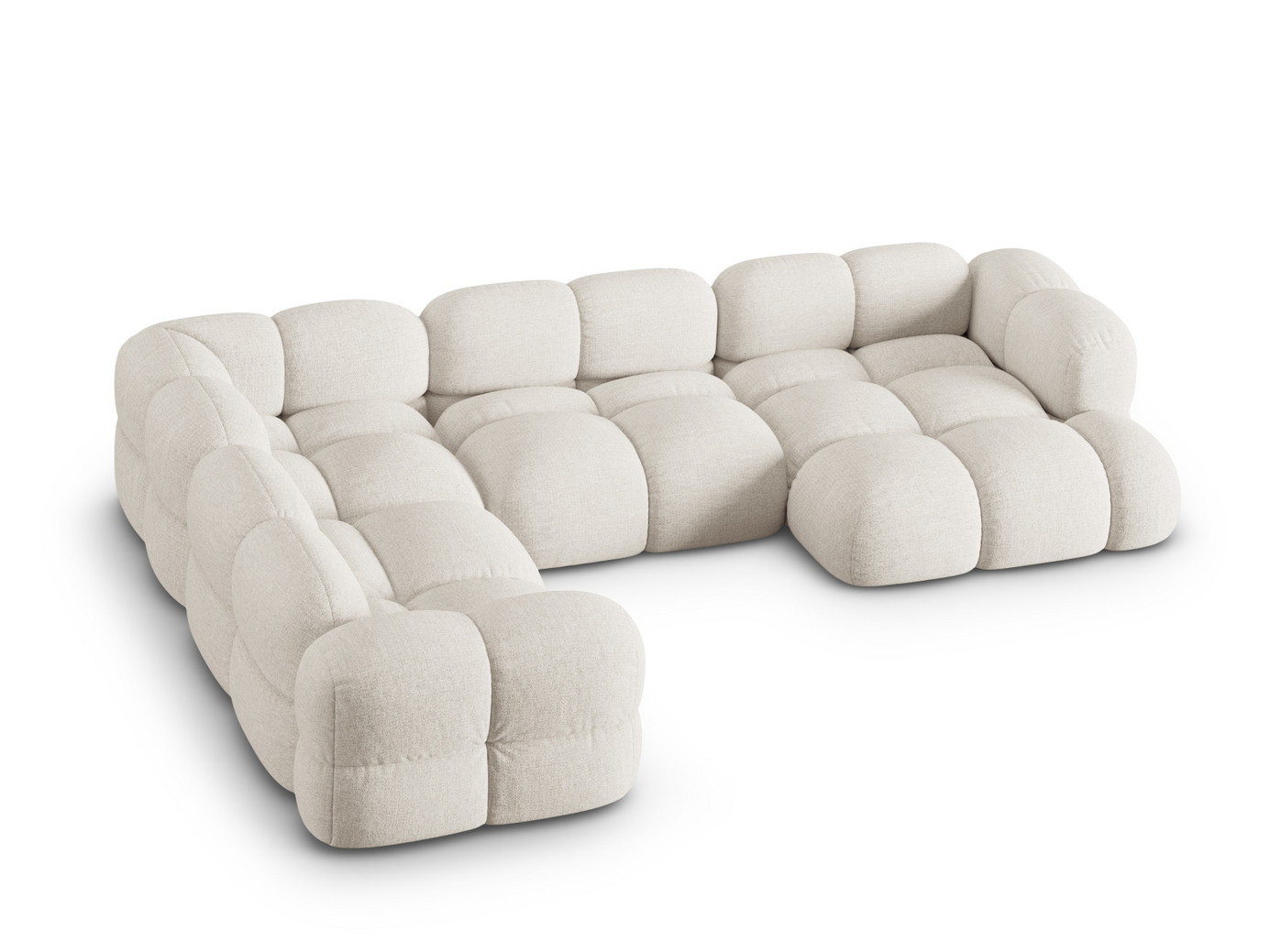 Cosmopolitan Design vänstervänd panoramahörnsoffa, "Loretto", 5-sits, 345 × 250 × 68 cm, Sorella, svarta plastben