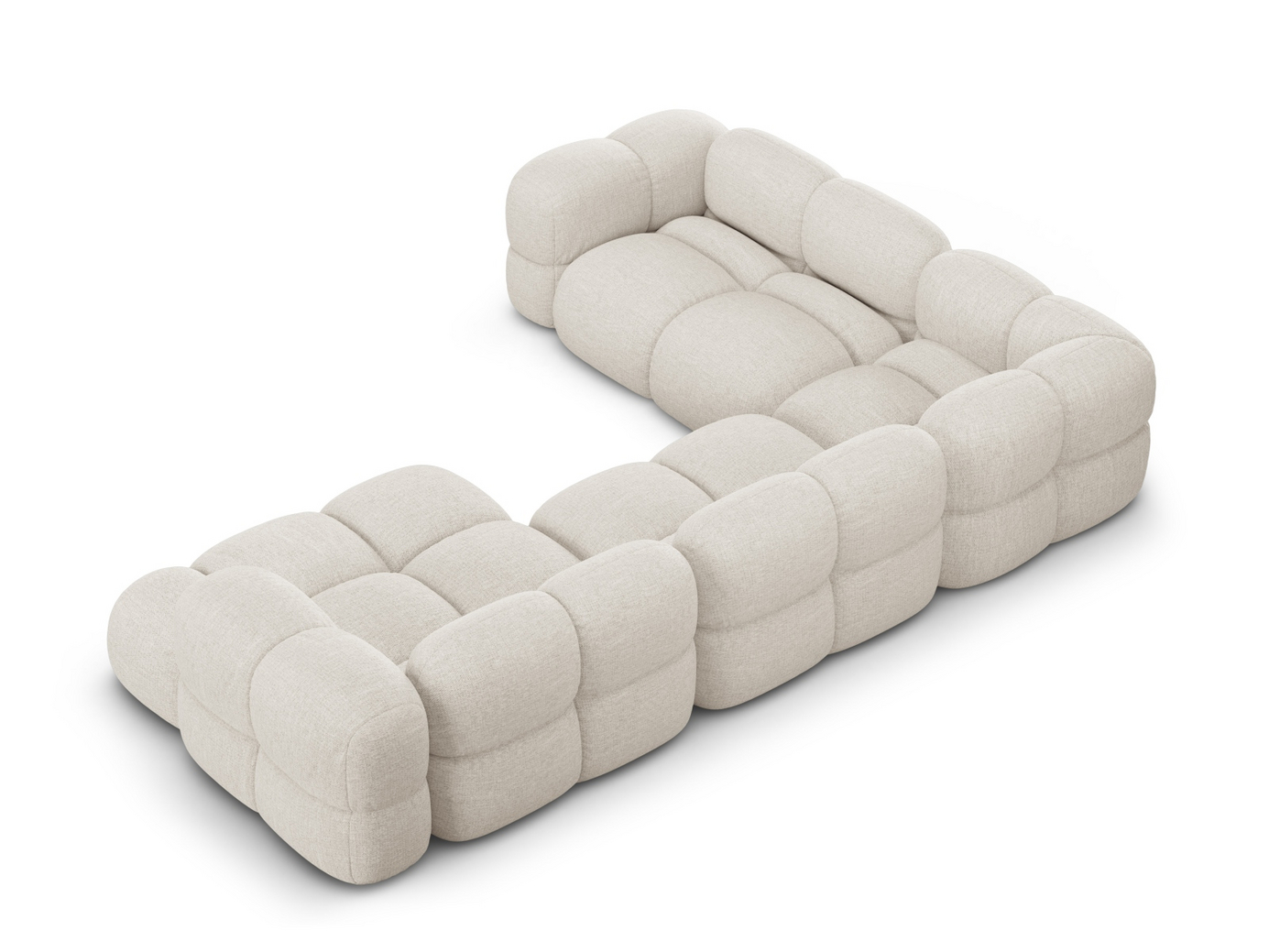 Cosmopolitan Design vänstervänd panoramahörnsoffa, "Loretto", 5-sits, 345 × 250 × 68 cm, Sorella, svarta plastben