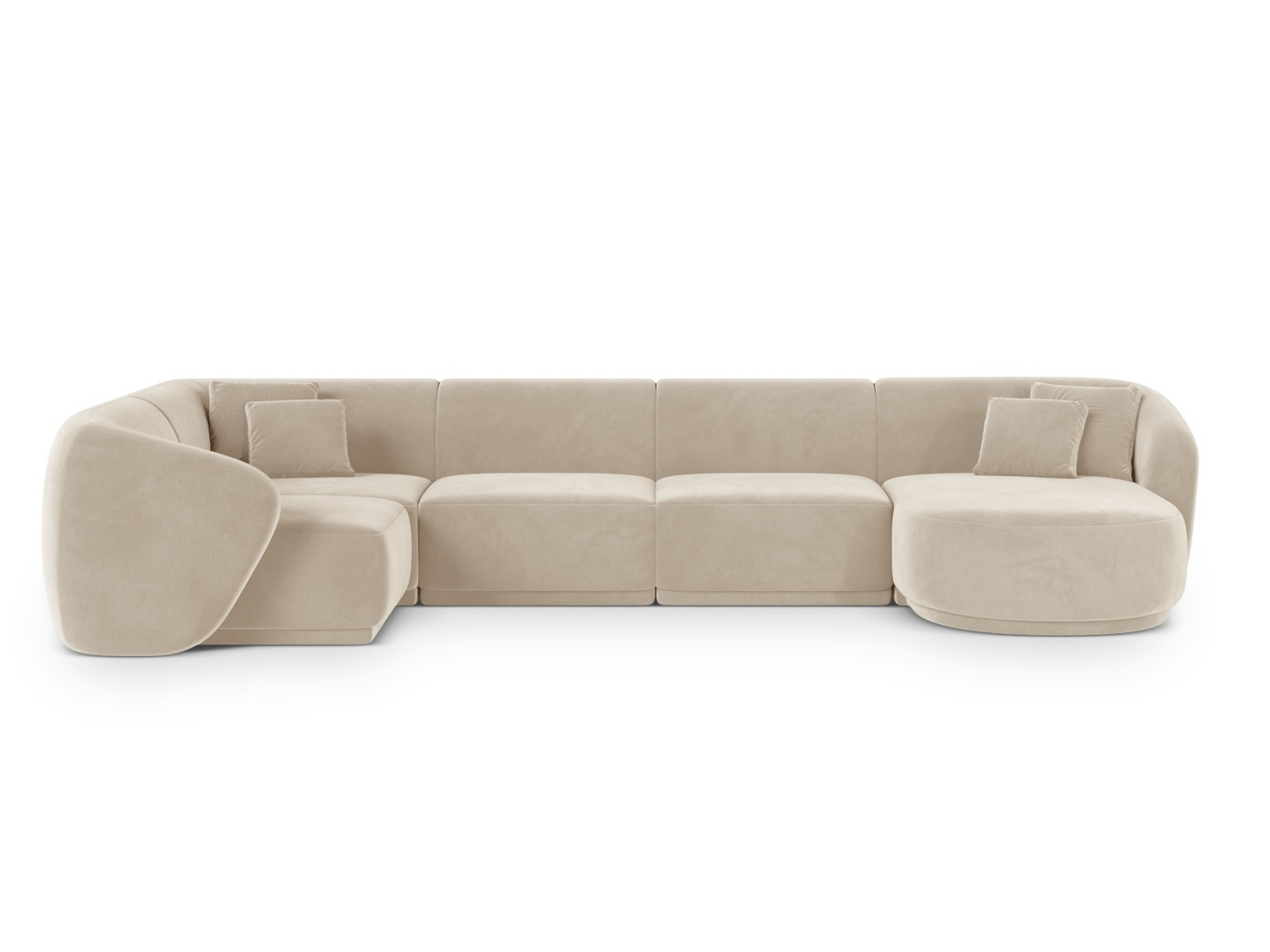 Cosmopolitan Design vänstervänd sammetspanoramahörnsoffa, 