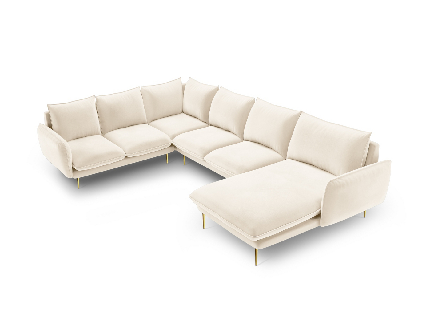 Cosmopolitan Design vänstervänd sammetspanoramahörnsoffa, 