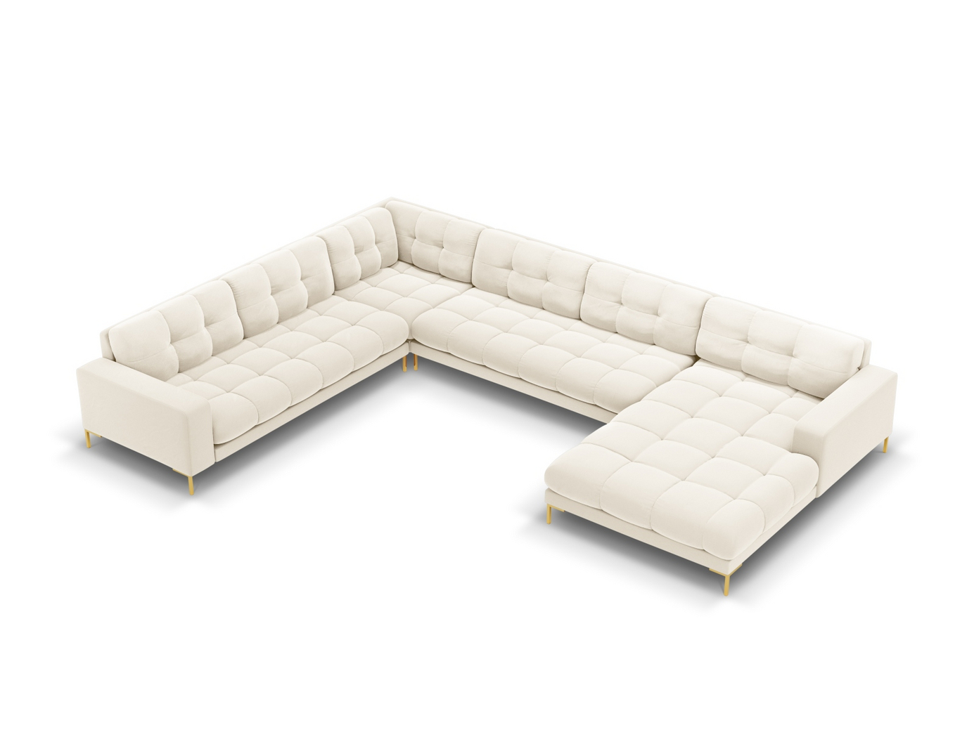 Cosmopolitan Design vänstervänd sammetspanoramahörnsoffa, 