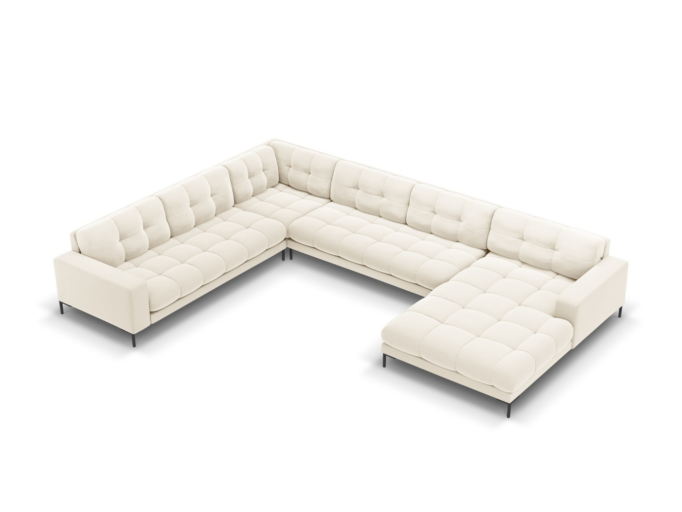 Cosmopolitan Design vänstervänd sammetspanoramahörnsoffa, 