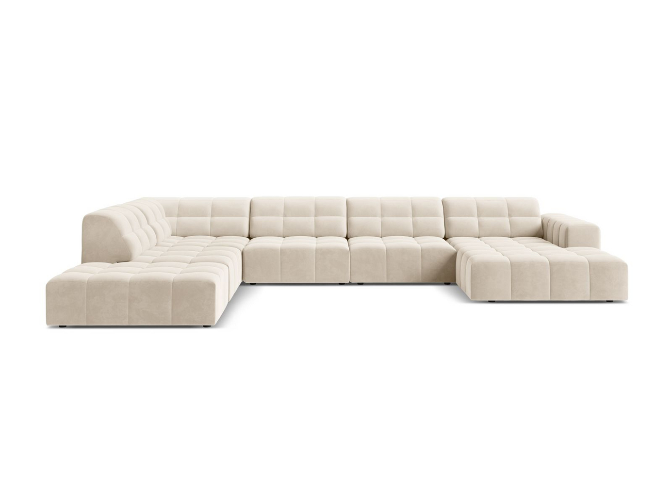 Cosmopolitan Design vänstervänd sammetspanoramahörnsoffa, 