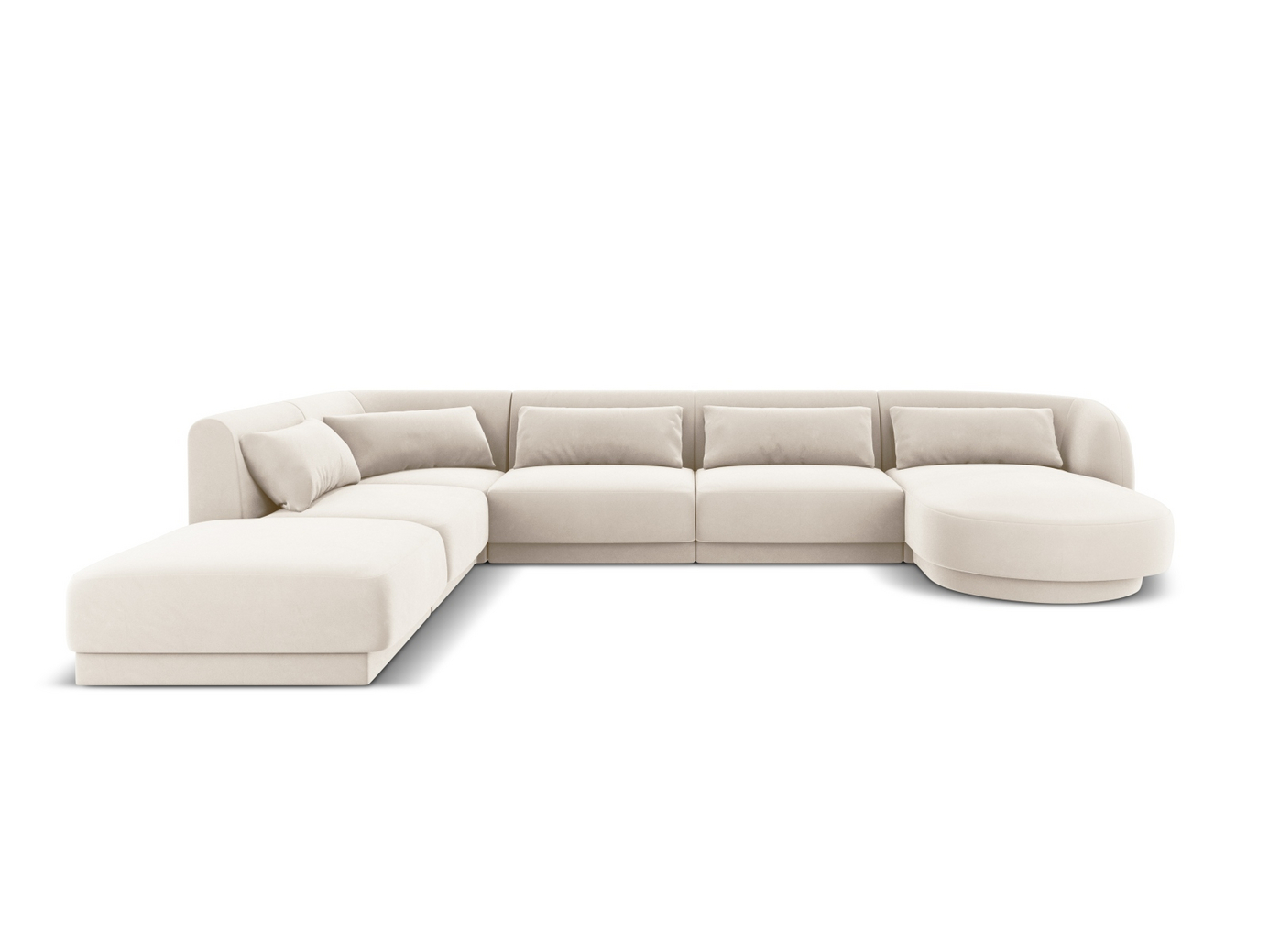 Cosmopolitan Design vänstervänd sammetspanoramahörnsoffa, 