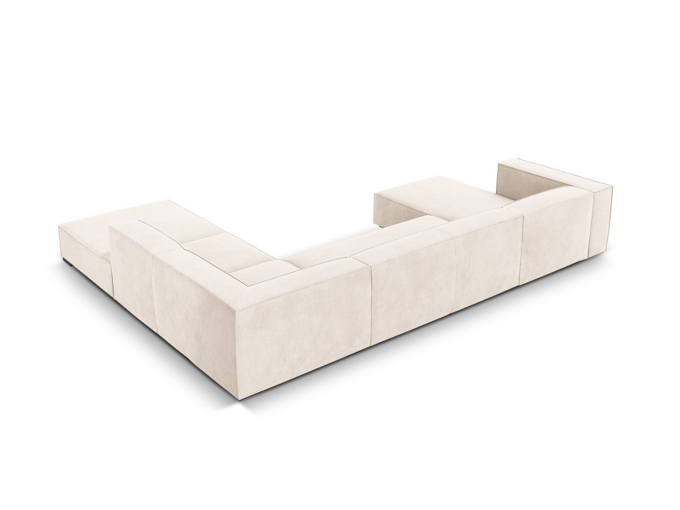 Cosmopolitan Design högervänd panoramahörnsoffa, "Turin", 6-sits, 365 × 270 × 68 cm, Rosario, ben i svart bok