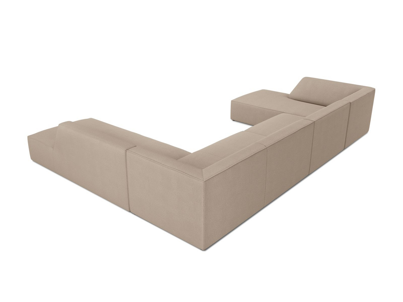 Cosmopolitan Design högervänd panoramahörnsoffa, "Siena", 7-sits, 366 × 273 × 69 cm, Ottawa, svarta plastben