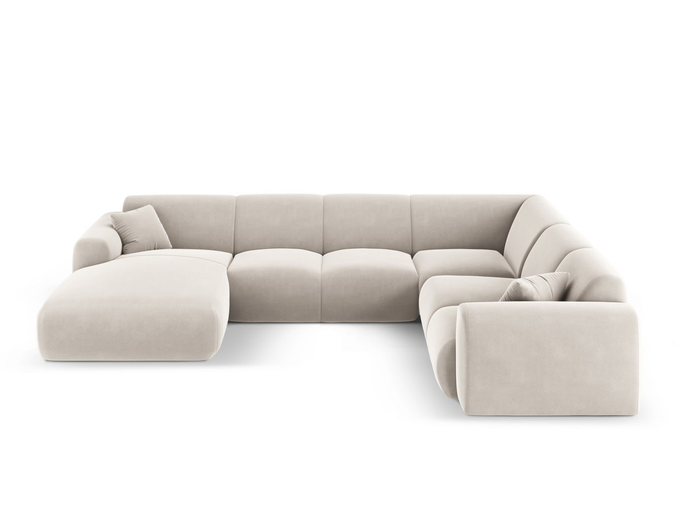 Cosmopolitan Design högervänd sammetspanoramahörnsoffa, 