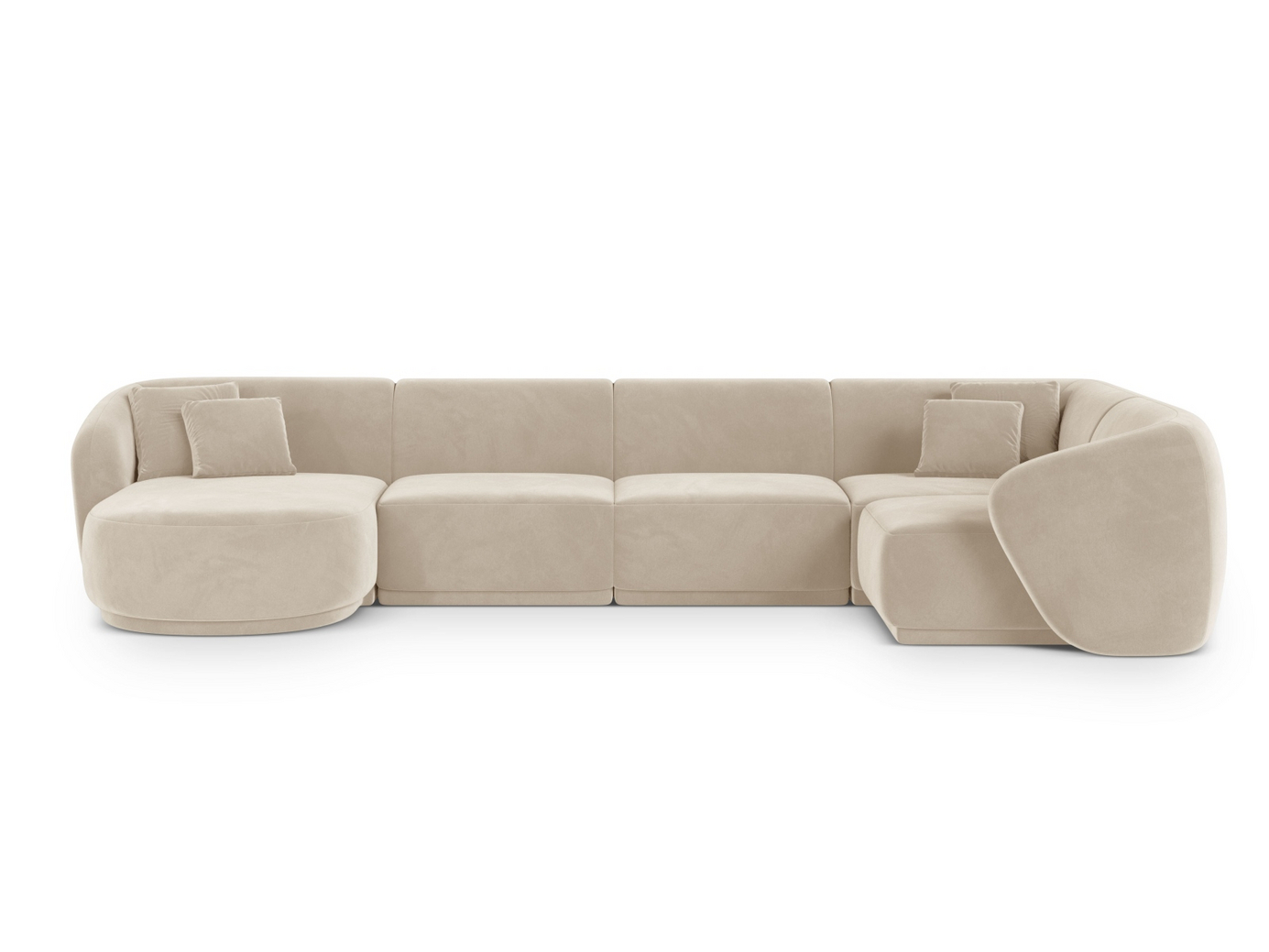 Cosmopolitan Design högervänd sammetspanoramahörnsoffa, 