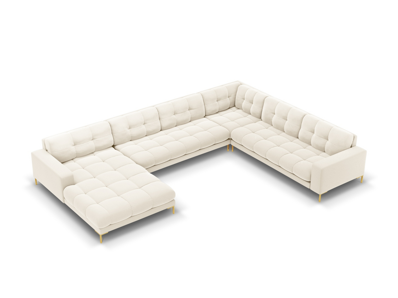 Cosmopolitan Design högervänd sammetspanoramahörnsoffa, 