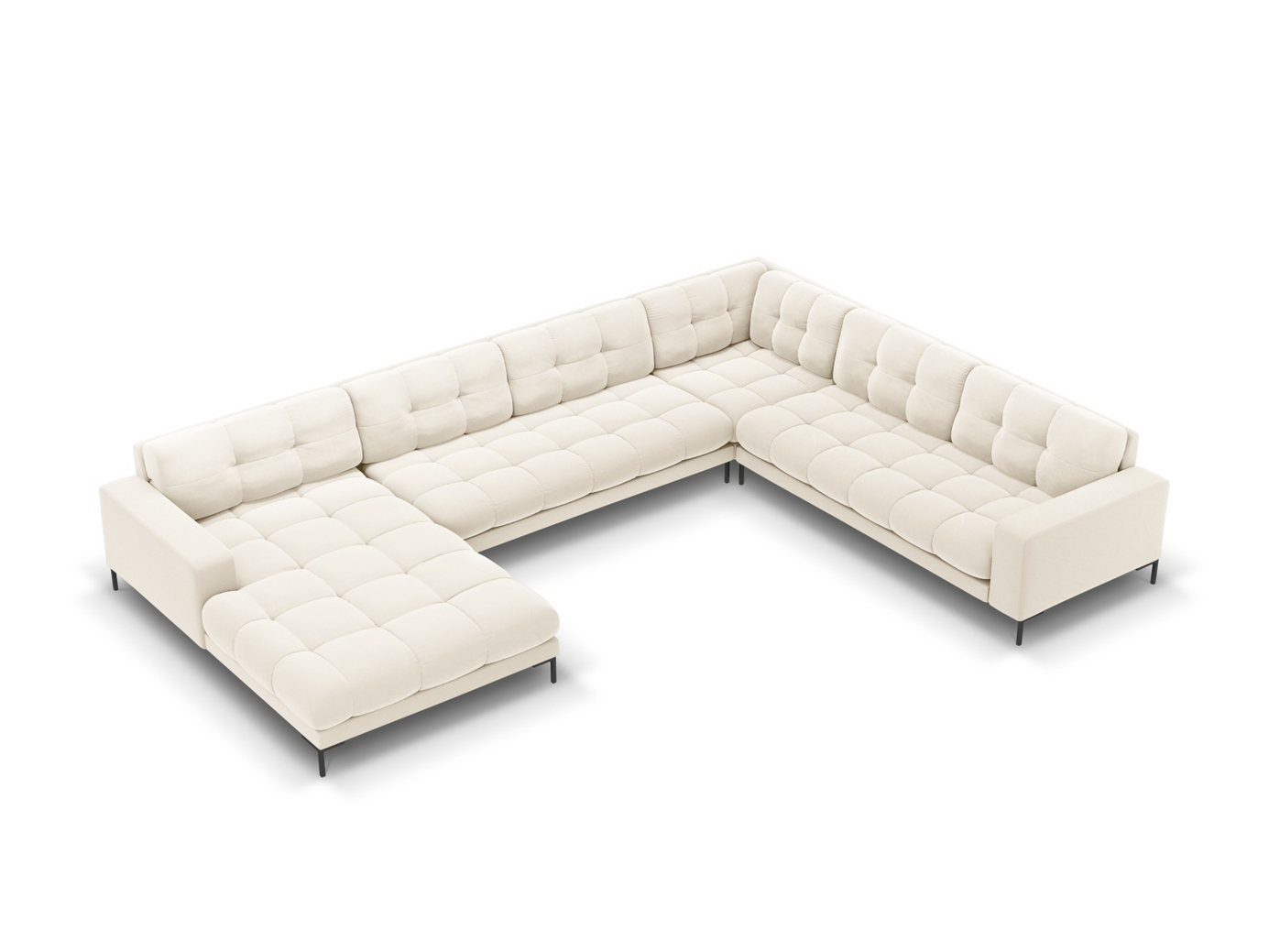 Cosmopolitan Design högervänd sammetspanoramahörnsoffa, 