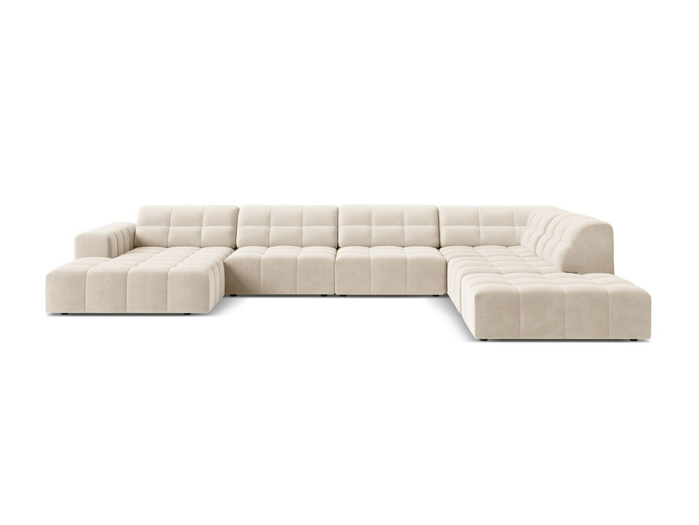 Cosmopolitan Design högervänd sammetspanoramahörnsoffa, 