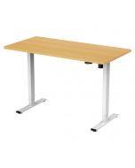 Lykke höj och sänkbart skrivbord M100, vit/ek, 120 x 60 cm